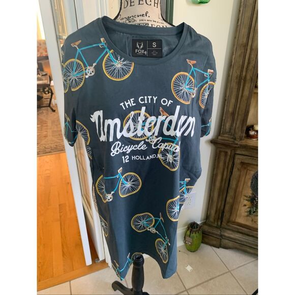 Fox Originals T Shirt Amsterdam Biketown Embossed Men’s - Picture 7 of 7